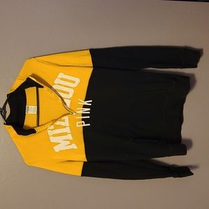 PINK Mizzou quarter zip sweatshirt, size medium